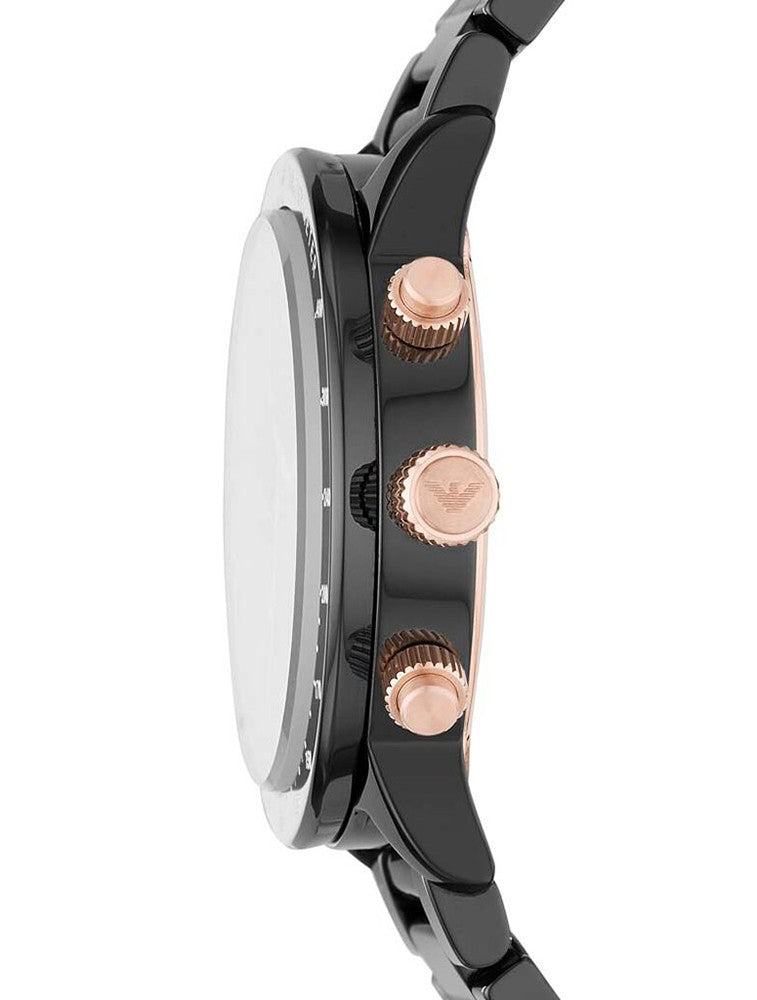 MONTRE HOMME EMPORIO ARMANI CERAMICA AR70002 CHRONOMÈTRE EN CÉRAMIQUE NOIR